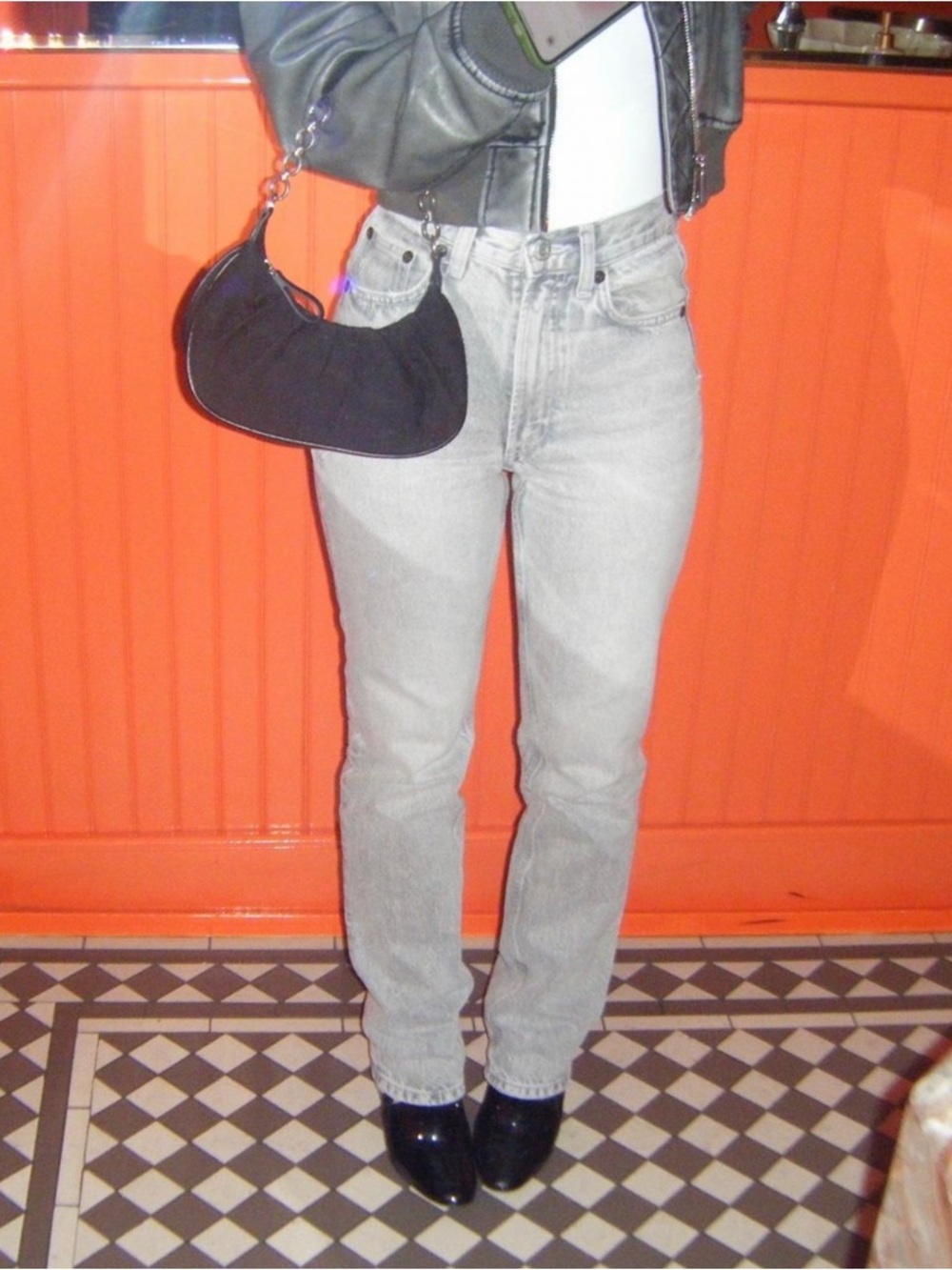 Zara grey straight leg jeans